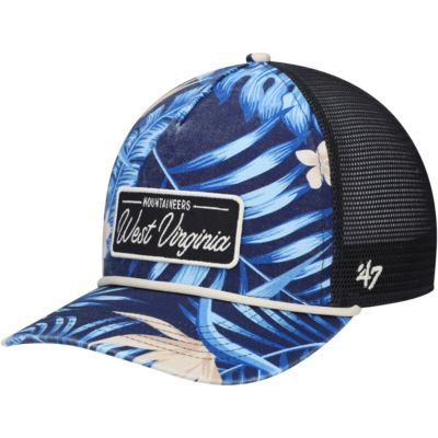 '47 Men's NCAA West Virginia Mountaineers Tropicalia Hitch Adjustable Hat, Navy Blue