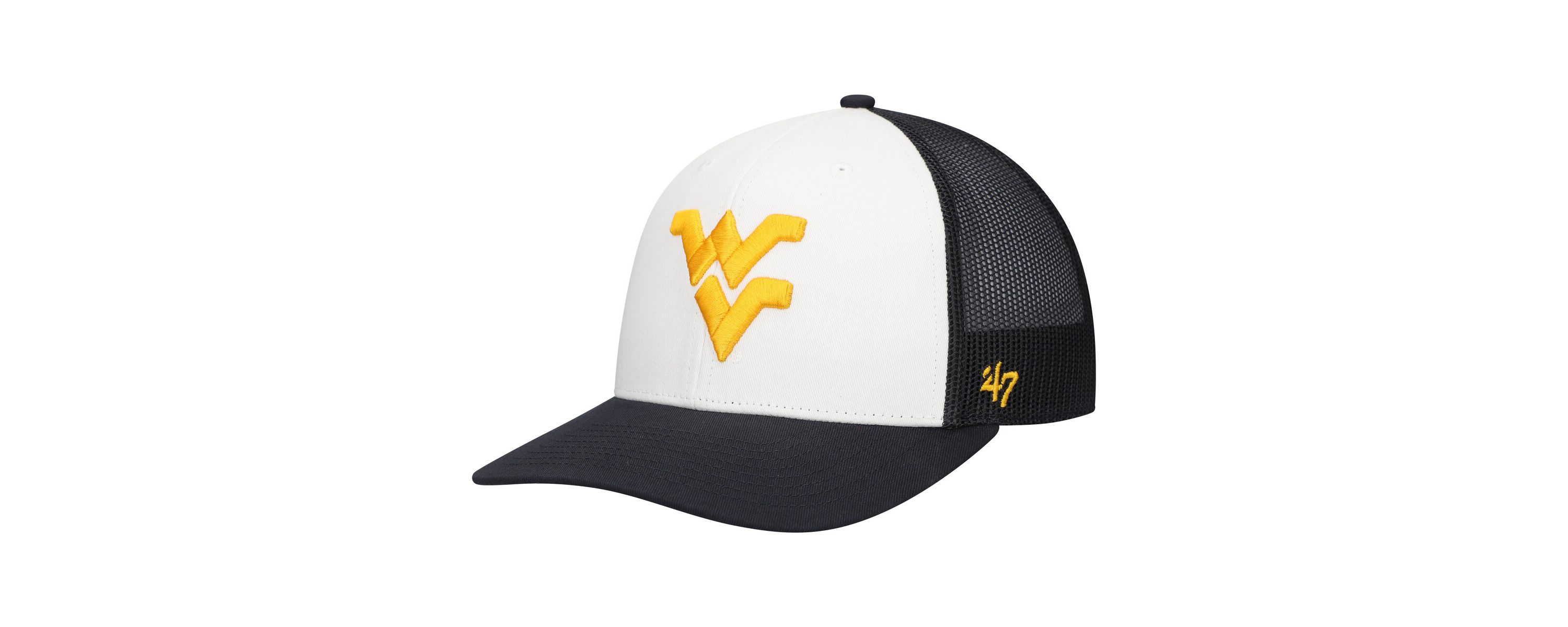 NCAA White/Navy West Virginia Mountaineers Freshman Trucker Adjustable Hat