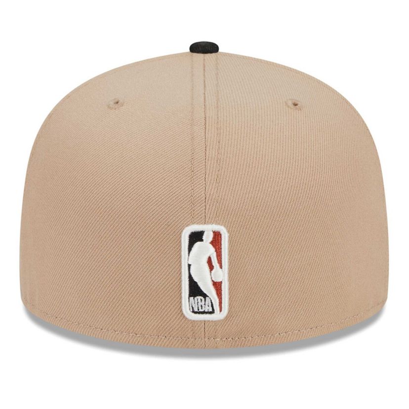 Brooklyn Nets NBA Tan/Black Burnt Logo 2-Tone 59FIFTY Fitted Hat