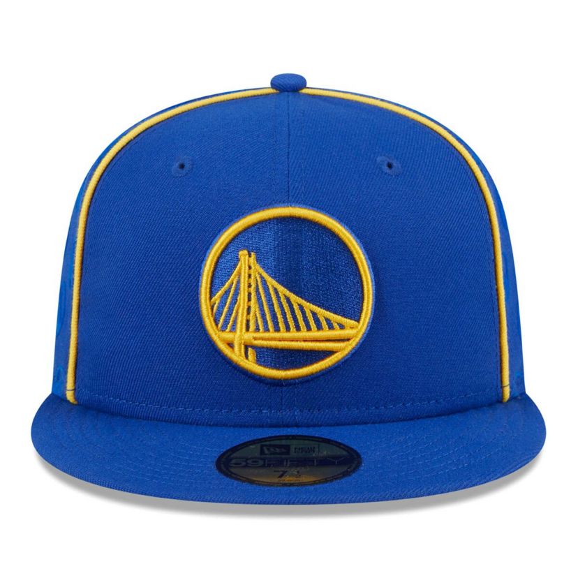 NBA Golden State Warriors Piped & Flocked 59Fifty Fitted Hat