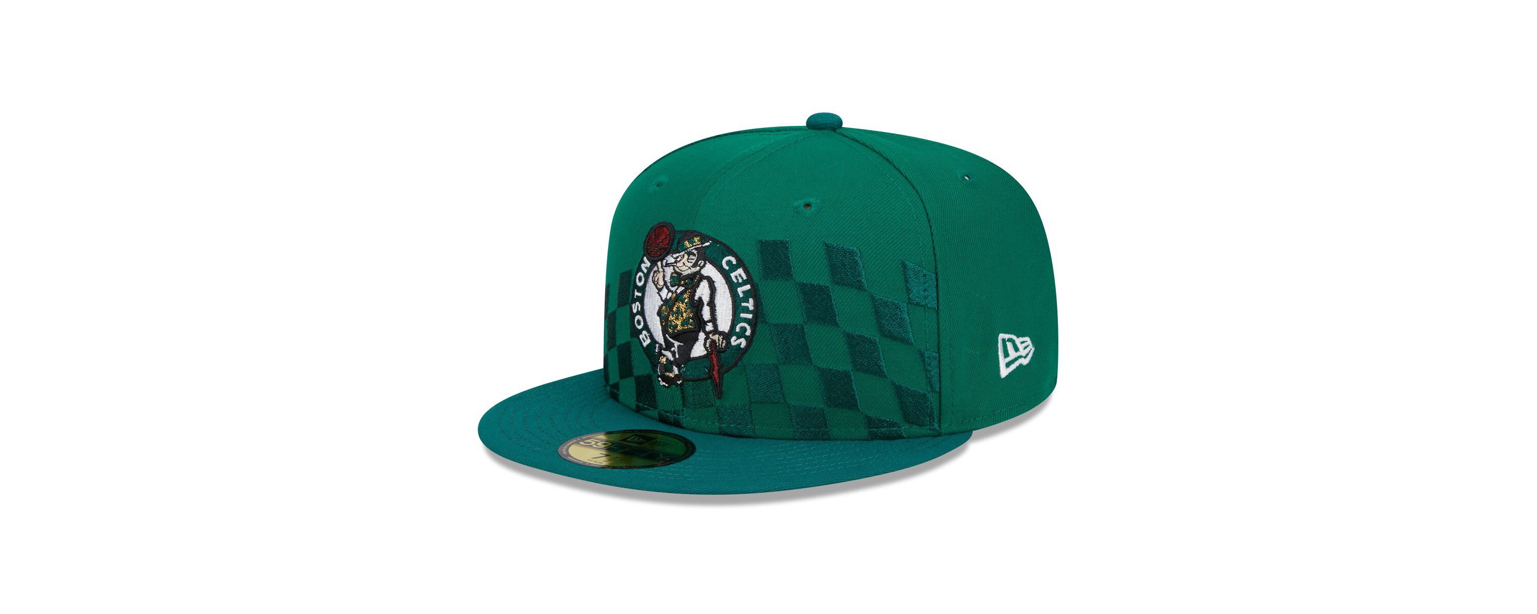 NBA Kelly Boston Celtics Rally Drive Checkerboard 59FIFTY Crown Fitted Hat