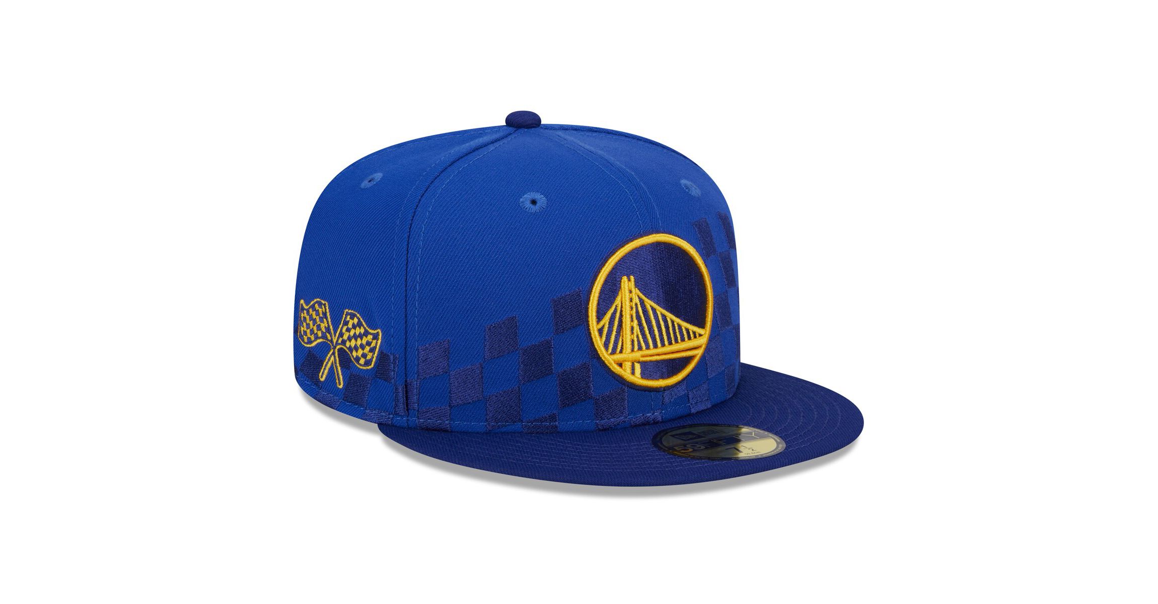 NBA Golden State Warriors Rally Drive Checkerboard 59FIFTY Crown Fitted Hat