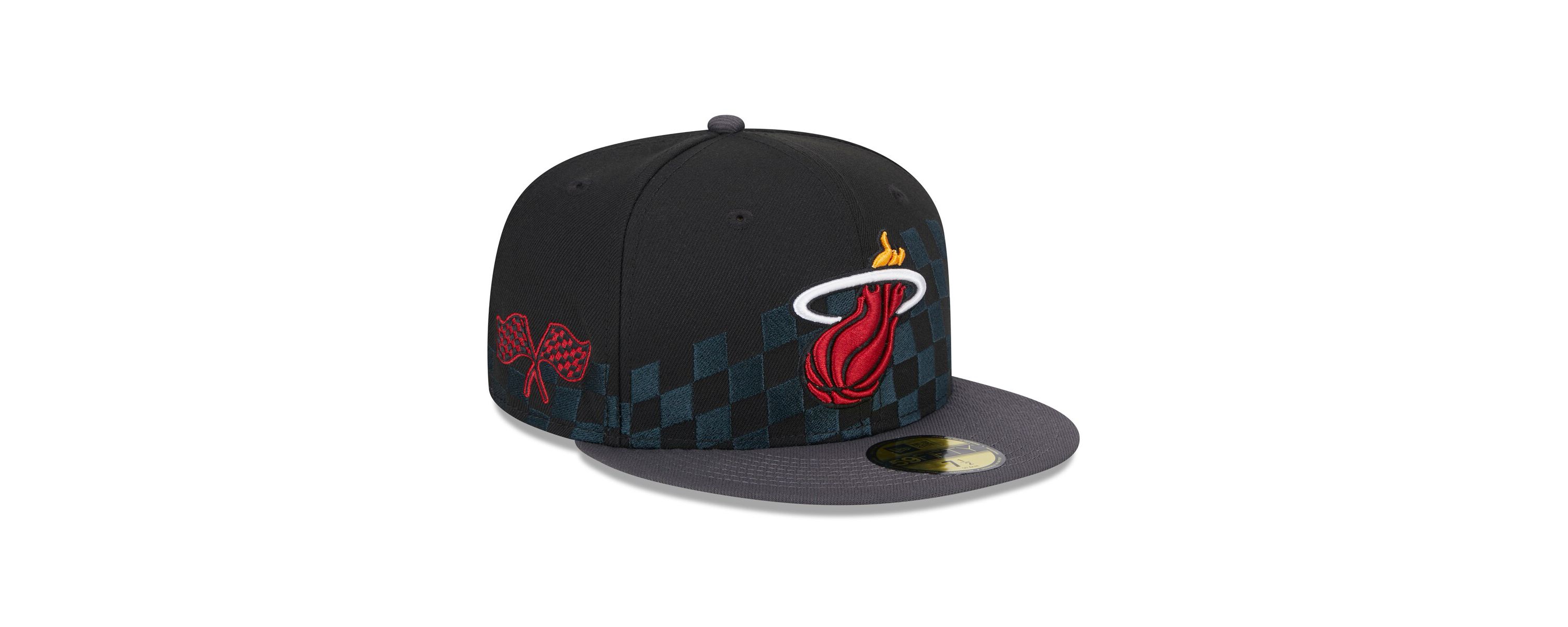 NBA Miami Heat Rally Drive Checkerboard 59FIFTY Crown Fitted Hat
