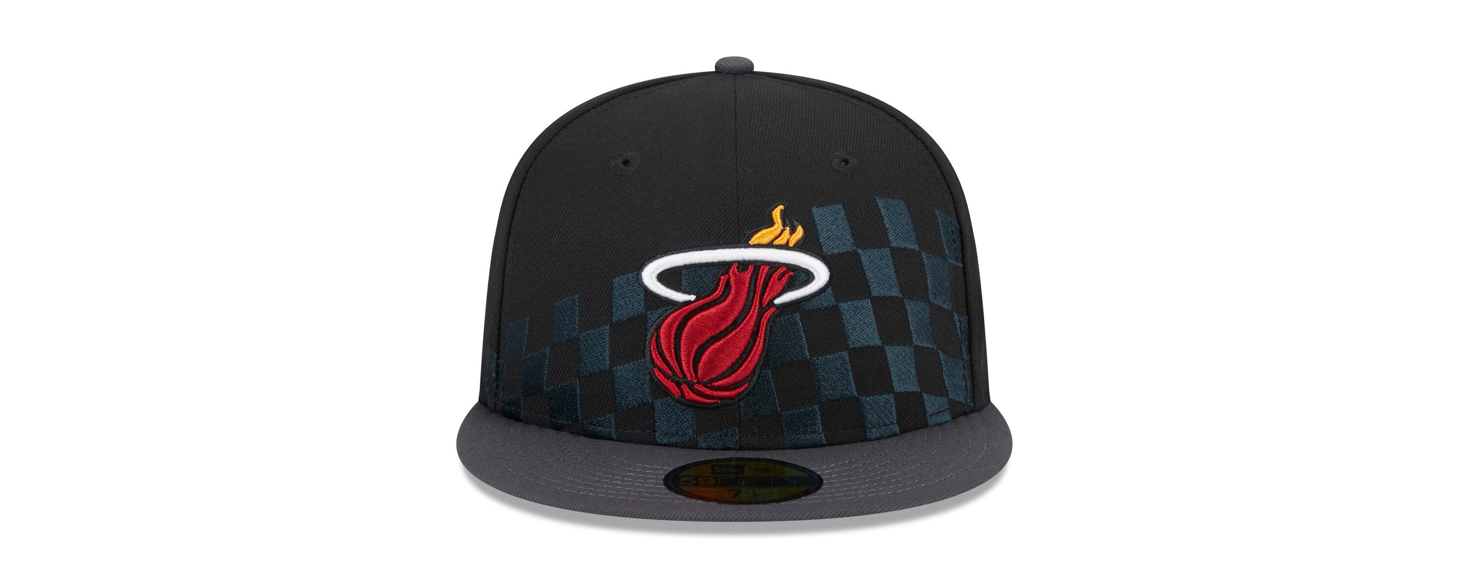NBA Miami Heat Rally Drive Checkerboard 59FIFTY Crown Fitted Hat