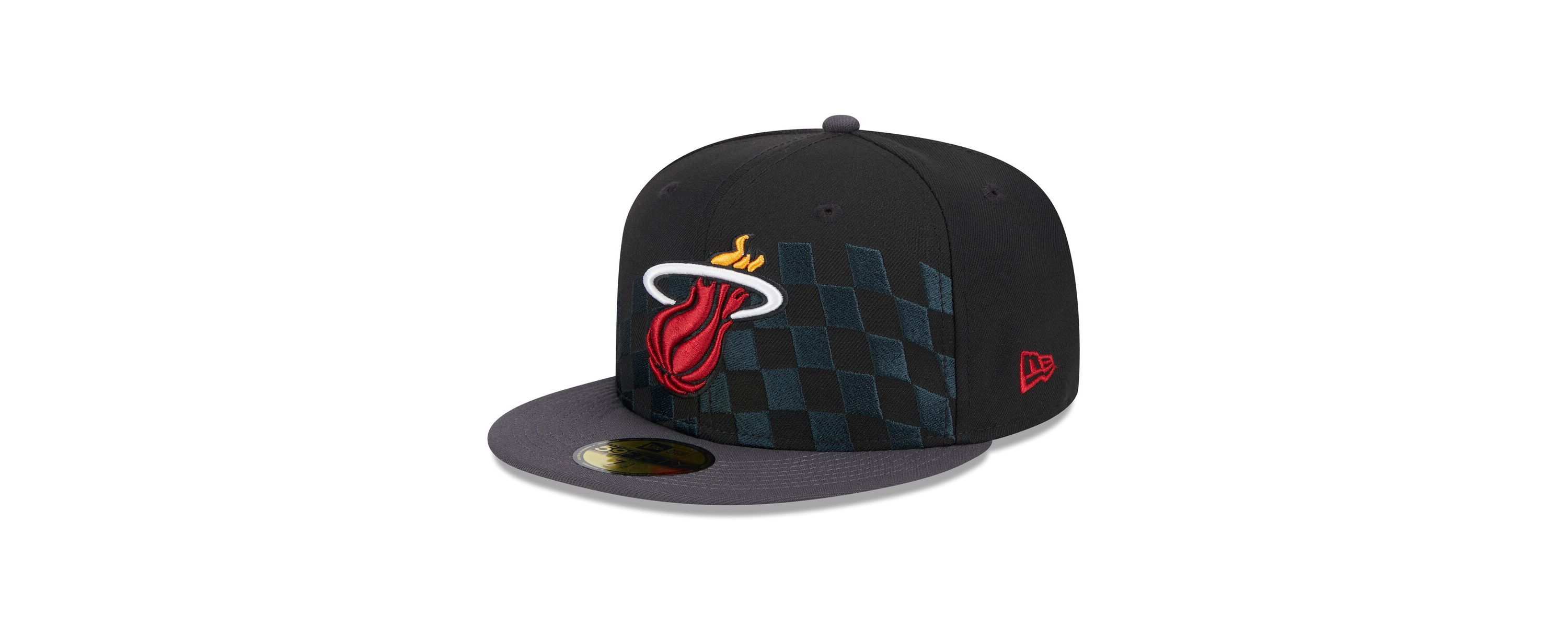 NBA Miami Heat Rally Drive Checkerboard 59FIFTY Crown Fitted Hat