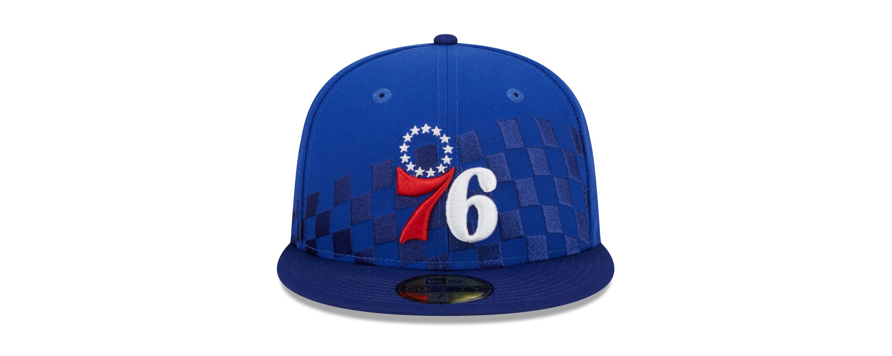 NBA Philadelphia 76ers Rally Drive Checkerboard 59FIFTY Crown Fitted Hat