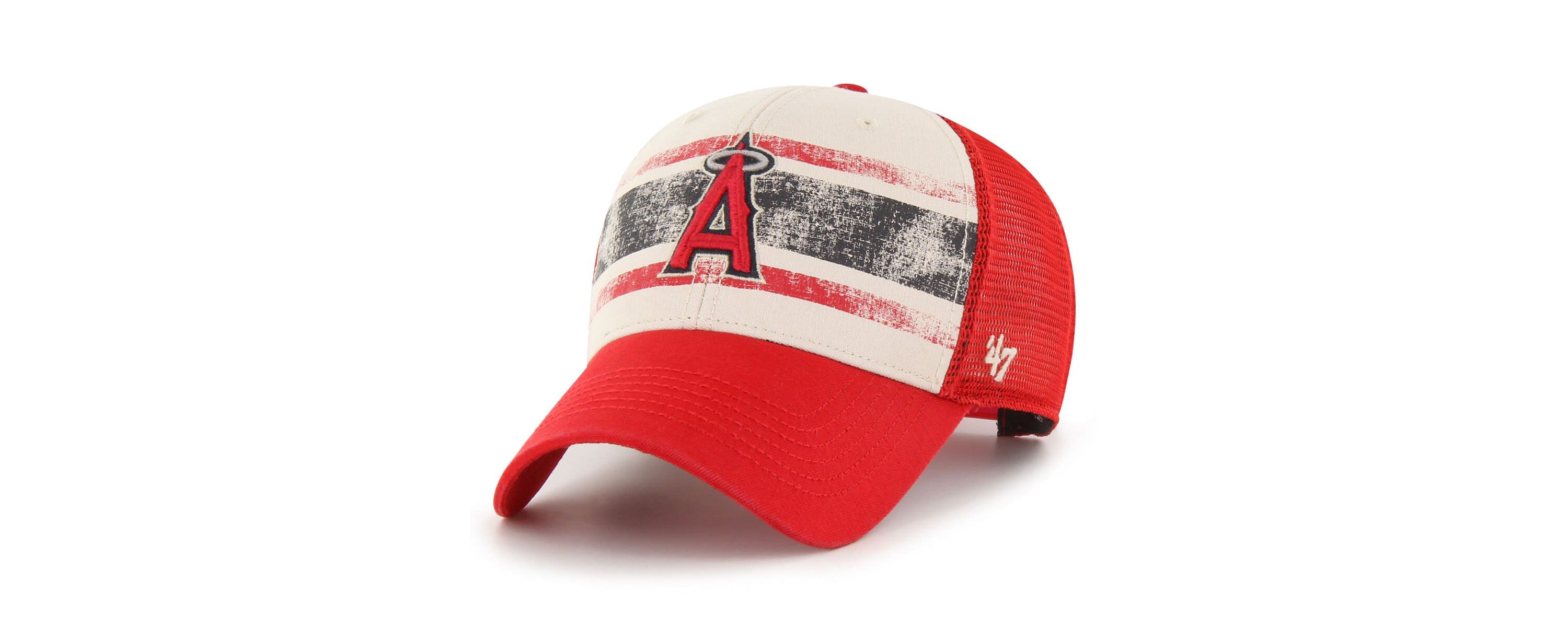 MLB Cream/Red Los Angeles Angels Breakout MVP Trucker Adjustable Hat