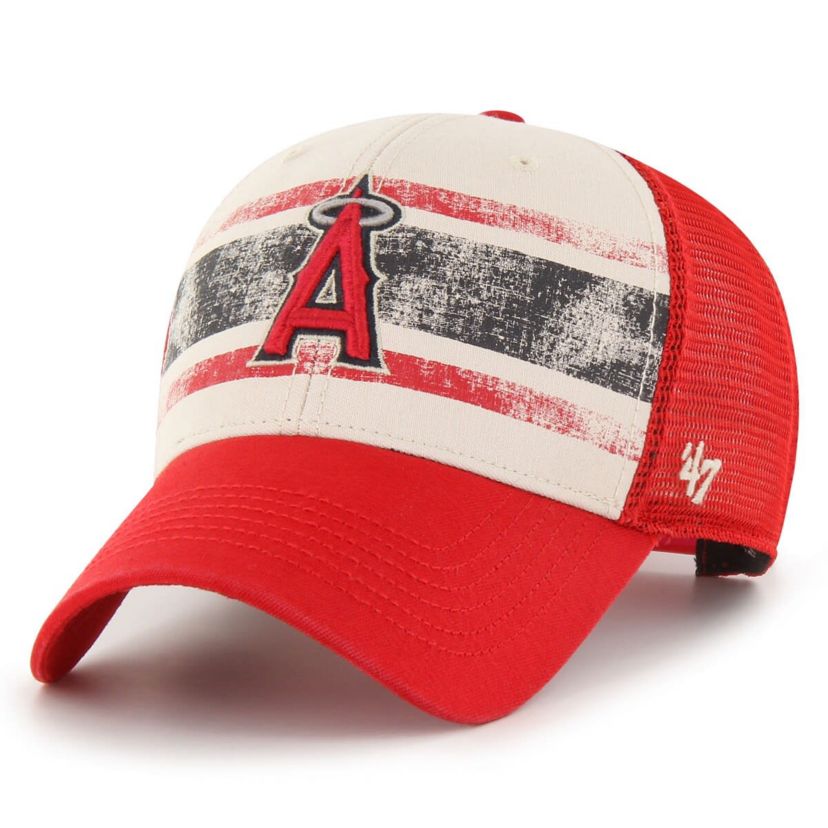 MLB Cream/Red Los Angeles Angels Breakout MVP Trucker Adjustable Hat