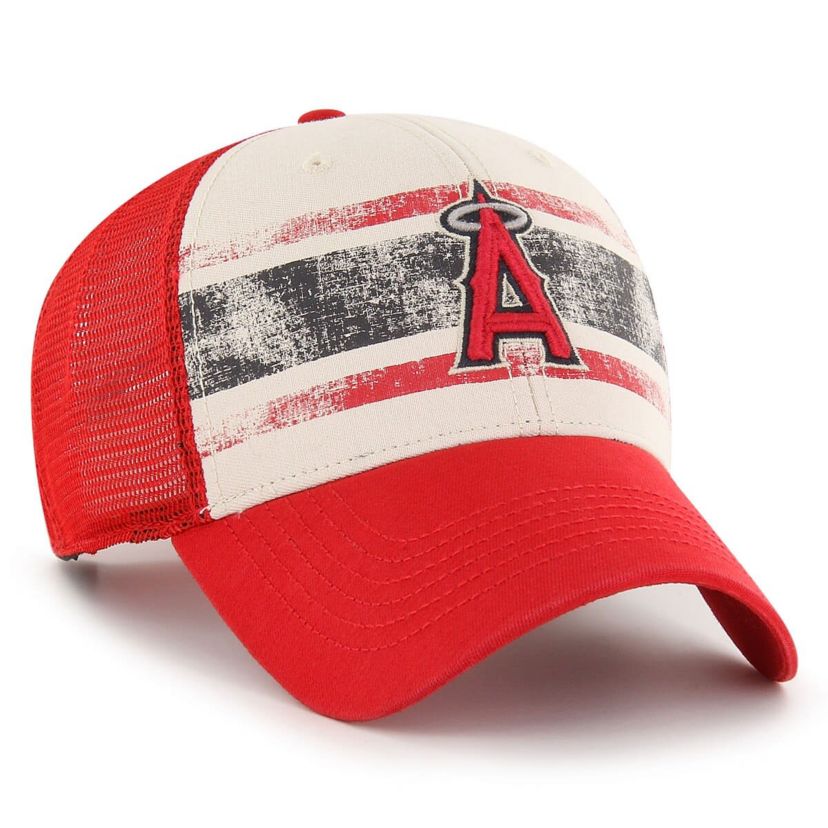 MLB Cream/Red Los Angeles Angels Breakout MVP Trucker Adjustable Hat