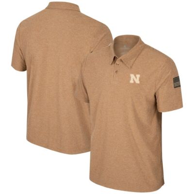 Colosseum Men's Nebraska Cornhuskers NCAA Nebraska Huskers OHT Military Appreciation Cloud Jersey Desert Polo, Small