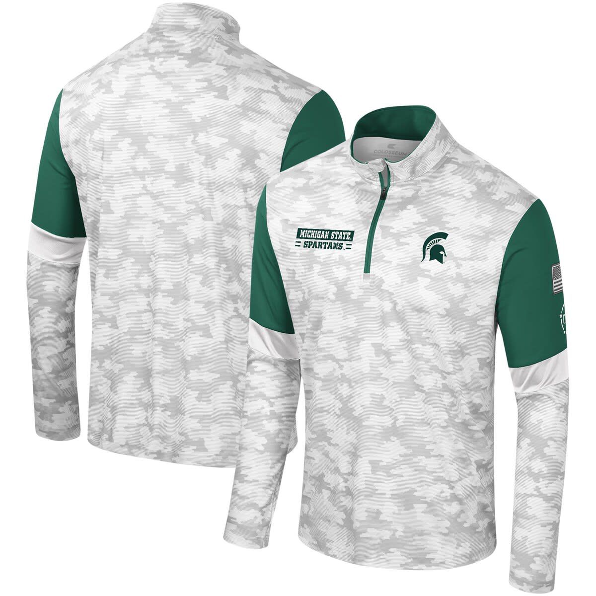 NCAA Michigan State Spartans OHT Military Appreciation Tomahawk Quarter-Zip Windshirt