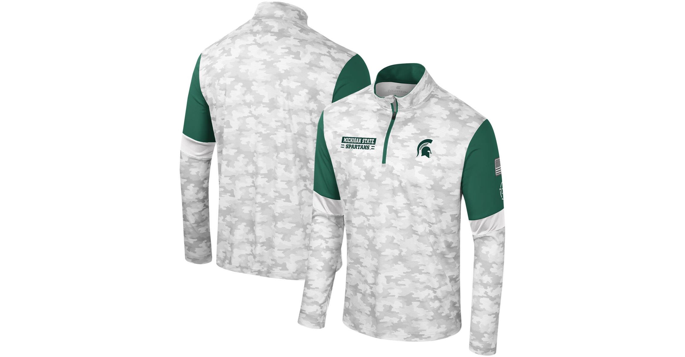 NCAA Michigan State Spartans OHT Military Appreciation Tomahawk Quarter-Zip Windshirt