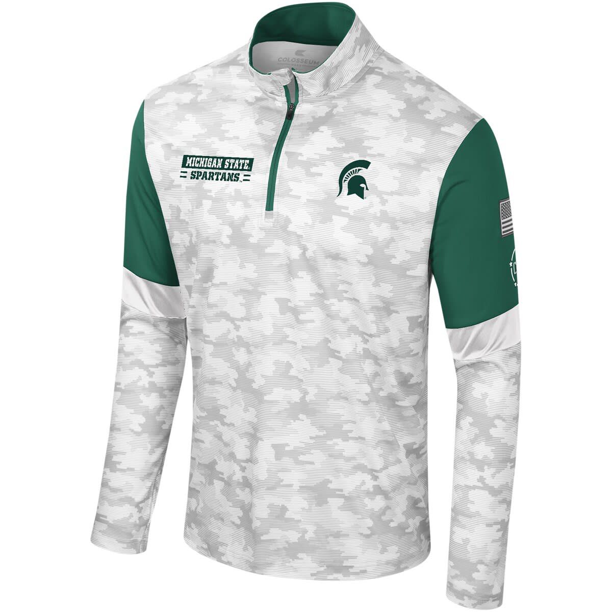 NCAA Michigan State Spartans OHT Military Appreciation Tomahawk Quarter-Zip Windshirt
