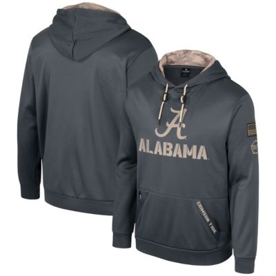 Colosseum Men's Alabama Crimson Tide NCAA Alabama Tide OHT Military Appreciation Pullover Hoodie, Grey, Medium