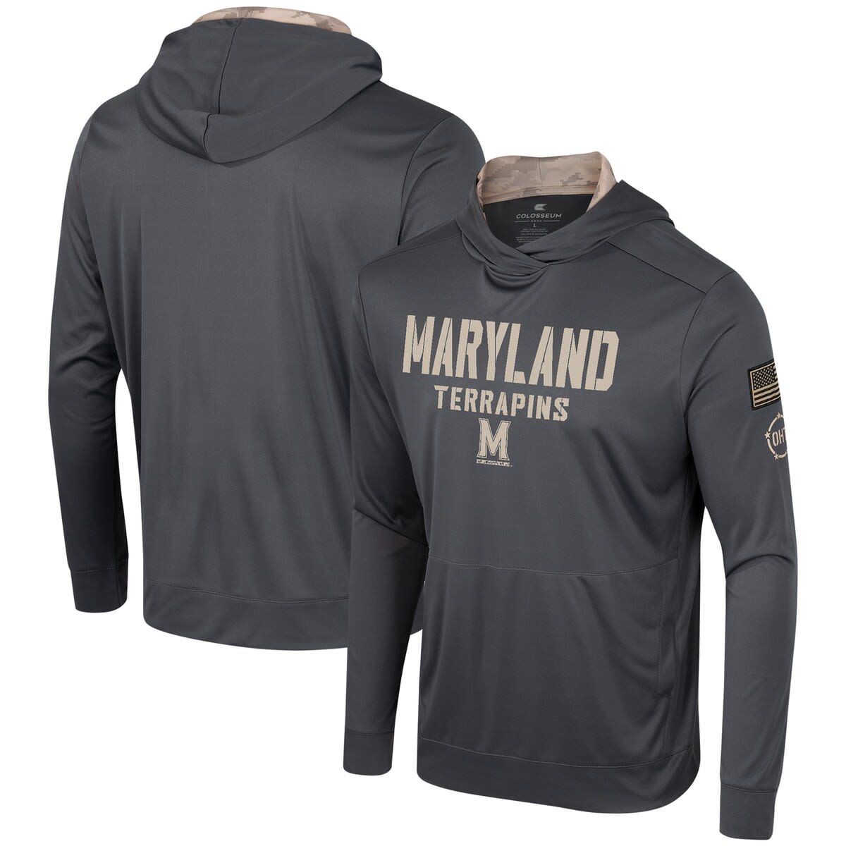 NCAA Maryland Terrapins OHT Military Appreciation Long Sleeve Hoodie T-Shirt