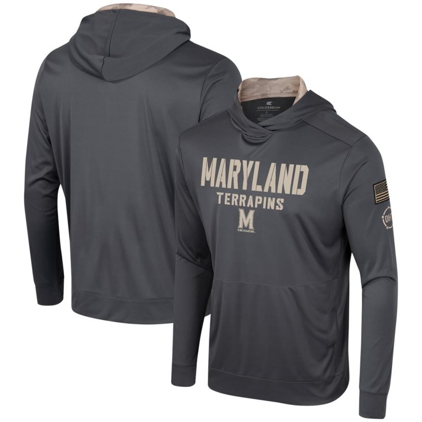 NCAA Maryland Terrapins OHT Military Appreciation Long Sleeve Hoodie T-Shirt