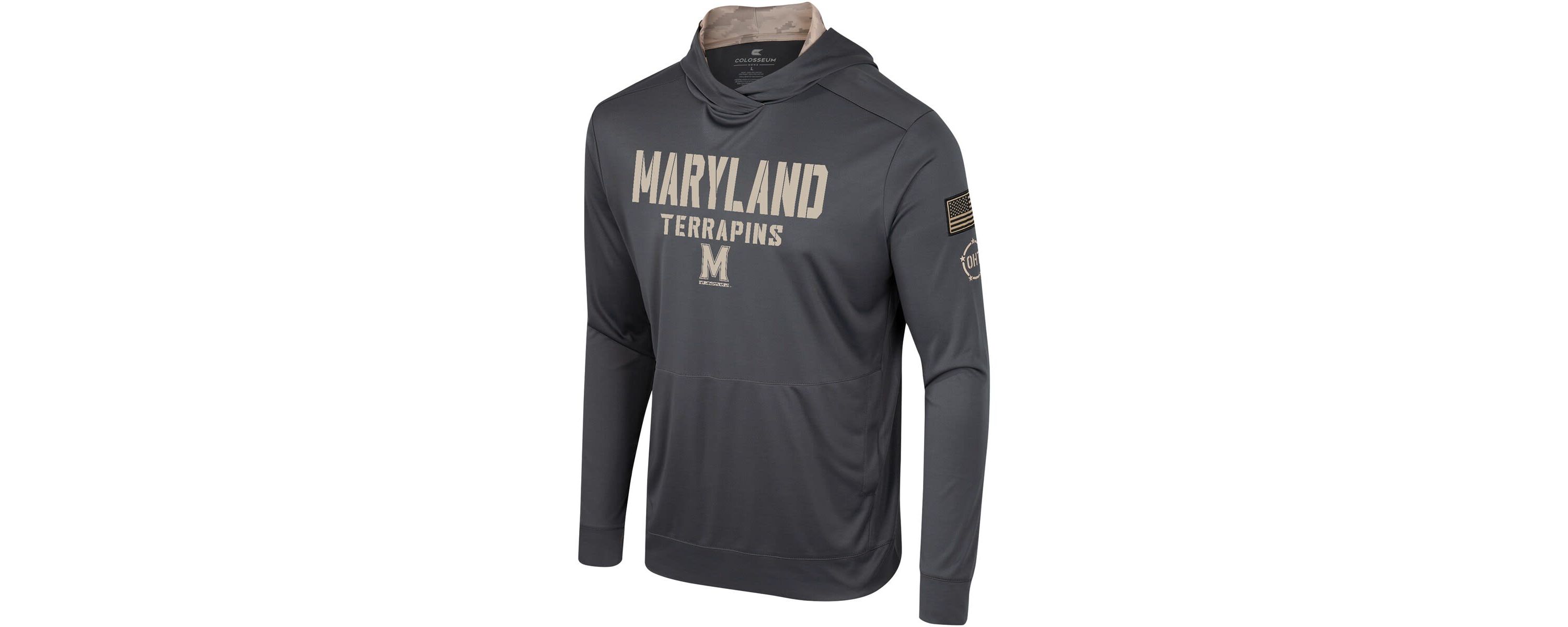 NCAA Maryland Terrapins OHT Military Appreciation Long Sleeve Hoodie T-Shirt