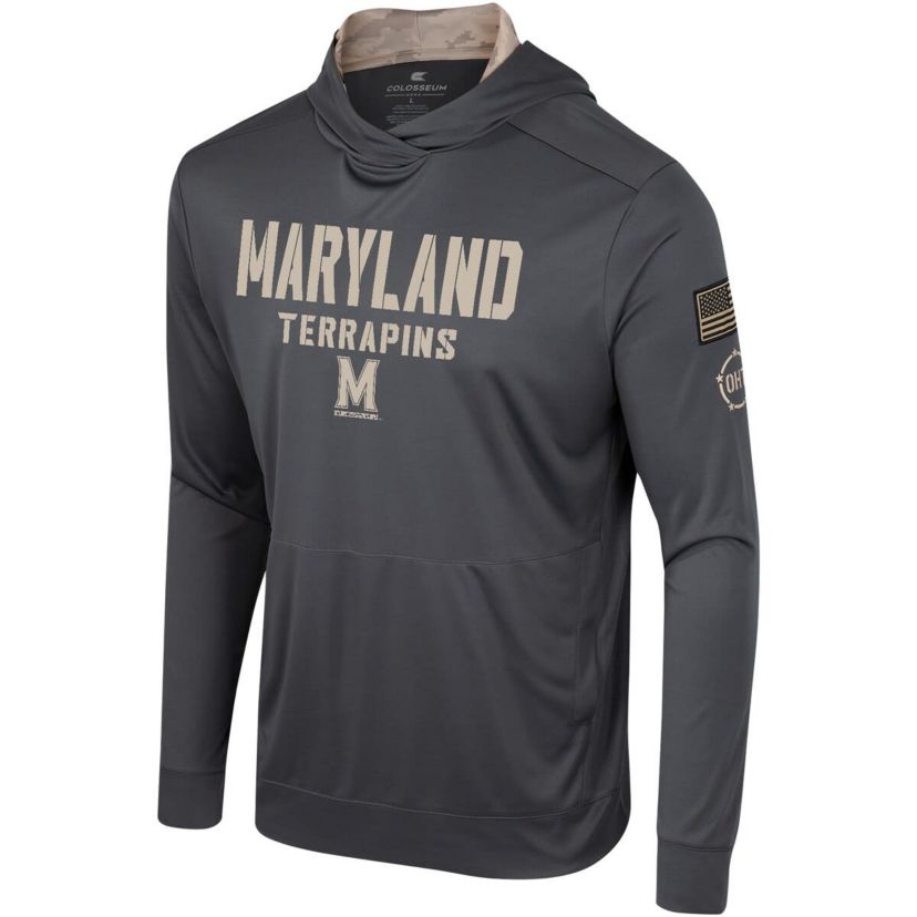 NCAA Maryland Terrapins OHT Military Appreciation Long Sleeve Hoodie T-Shirt