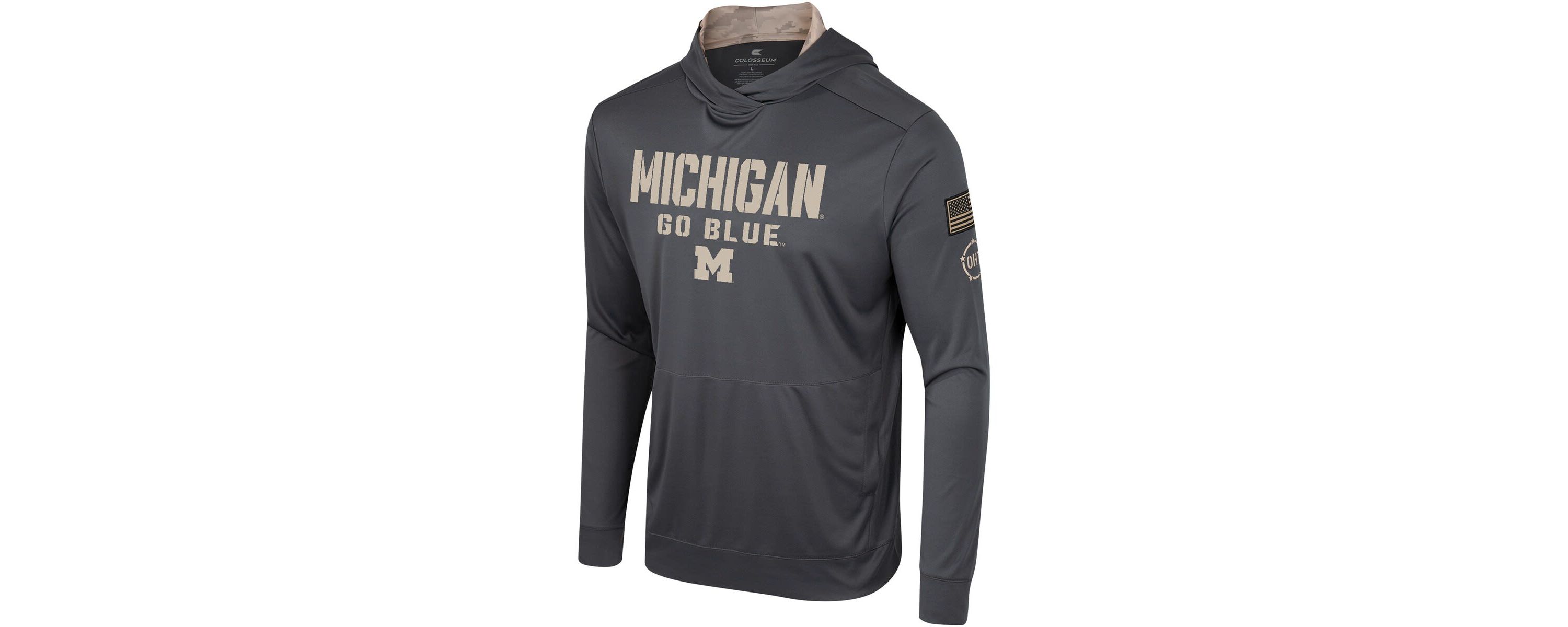 NCAA Michigan Wolverines OHT Military Appreciation Long Sleeve Hoodie T-Shirt