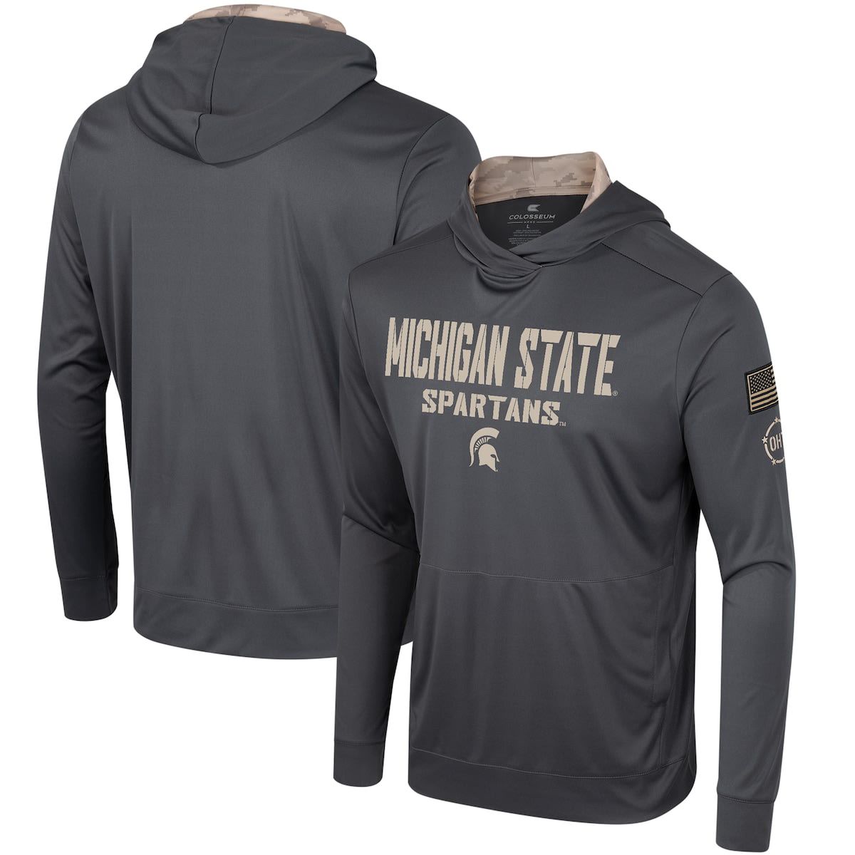NCAA Michigan State Spartans OHT Military Appreciation Long Sleeve Hoodie T-Shirt