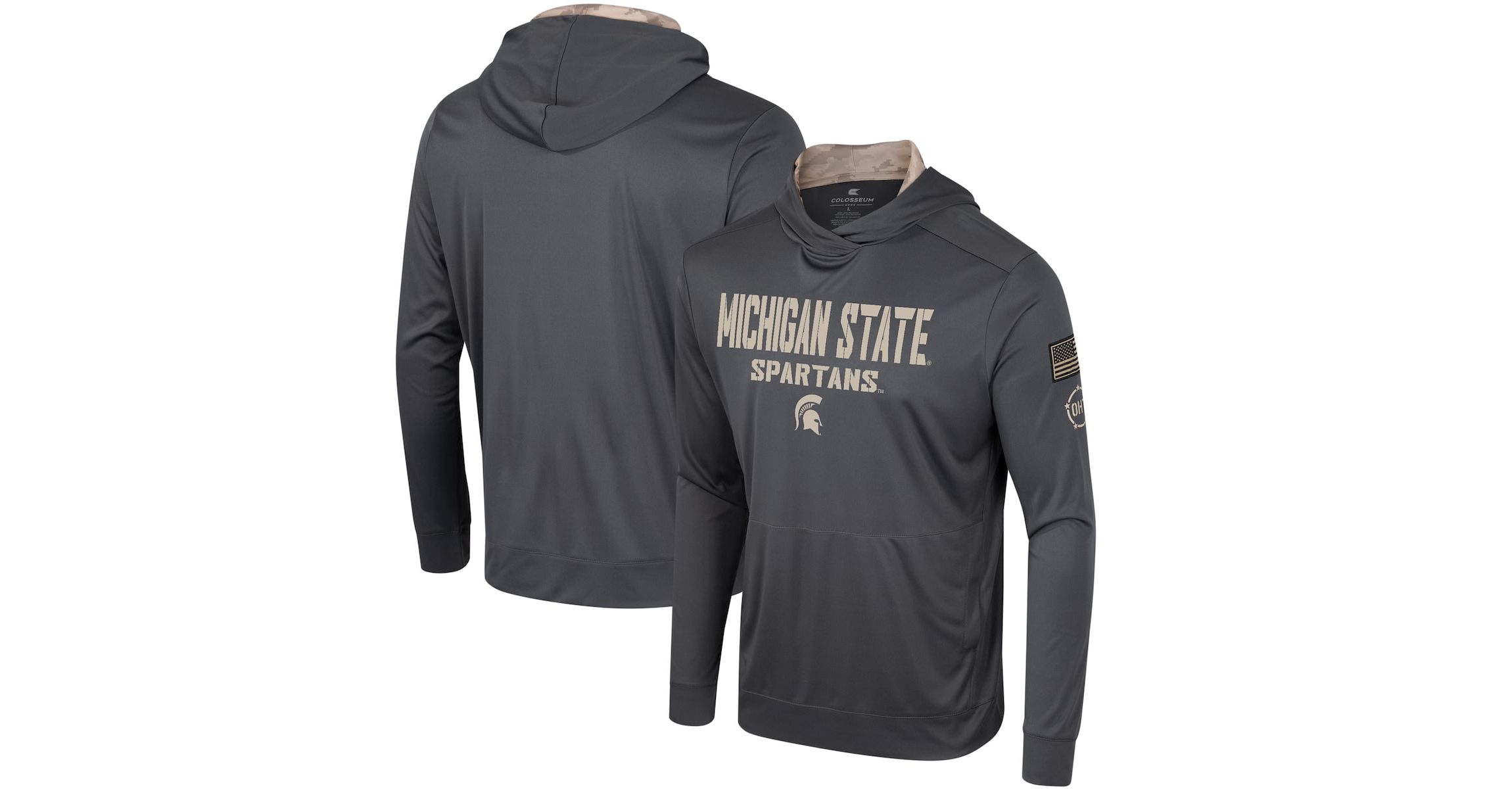 NCAA Michigan State Spartans OHT Military Appreciation Long Sleeve Hoodie T-Shirt