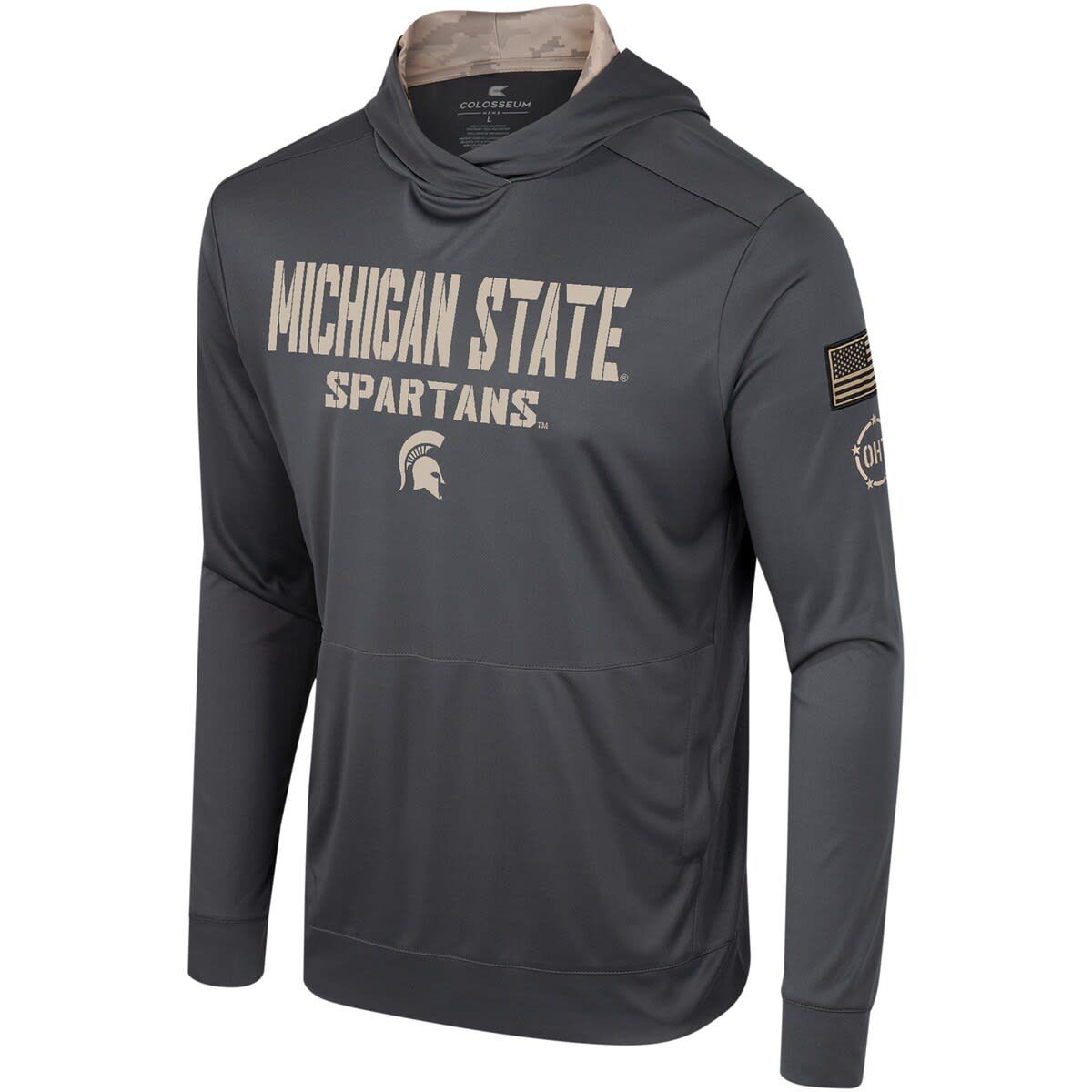 NCAA Michigan State Spartans OHT Military Appreciation Long Sleeve Hoodie T-Shirt