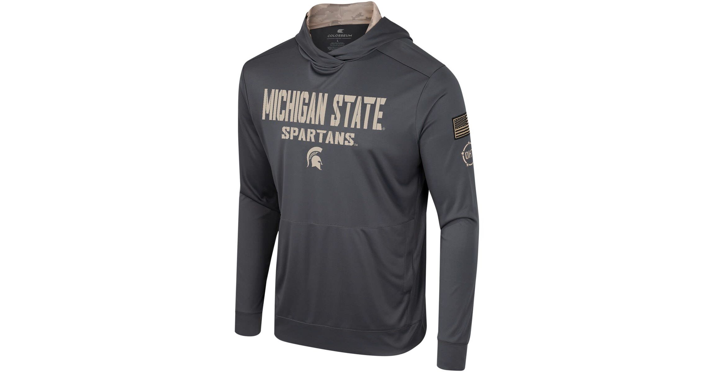NCAA Michigan State Spartans OHT Military Appreciation Long Sleeve Hoodie T-Shirt