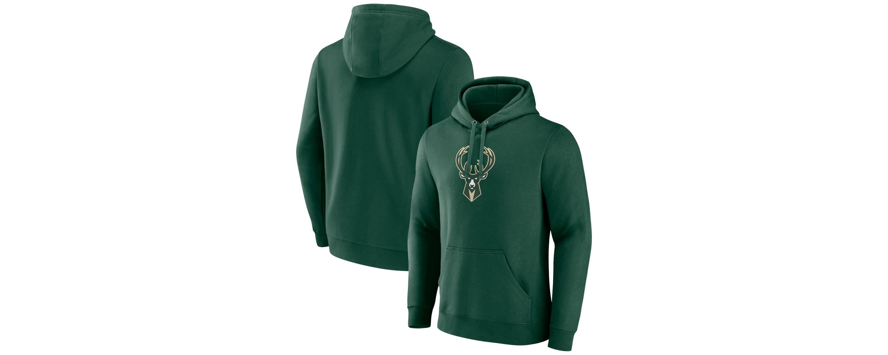 NBA Fanatics Hunter Milwaukee Bucks Primary Logo Pullover Hoodie