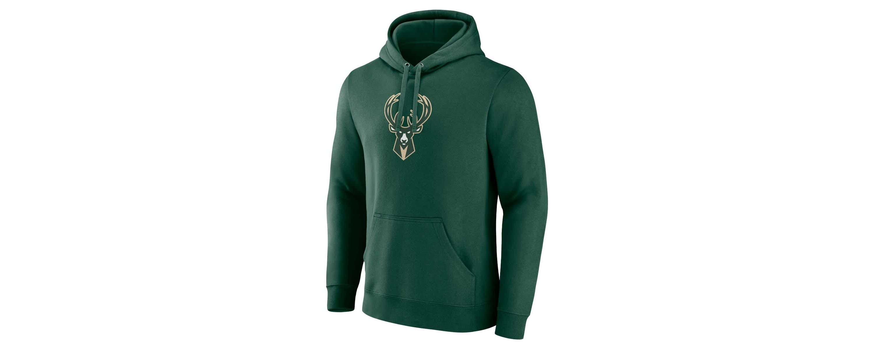 NBA Fanatics Hunter Milwaukee Bucks Primary Logo Pullover Hoodie