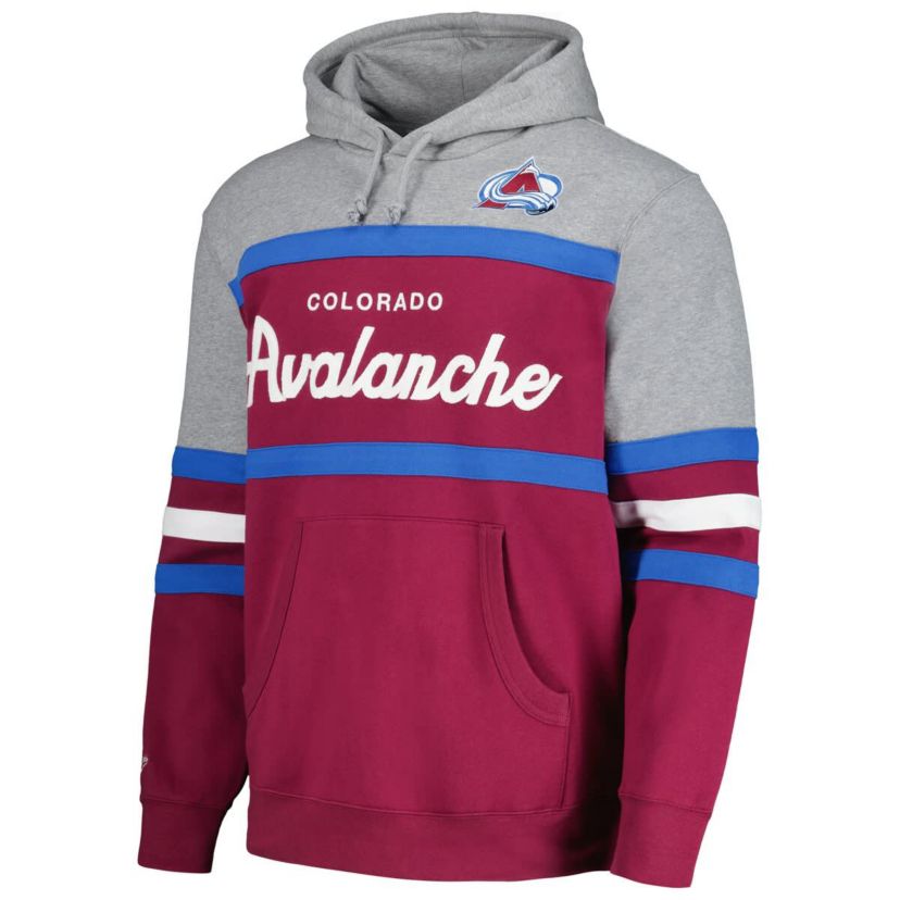 NHL Burgundy/Gray Colorado Avalanche Head Coach Pullover Hoodie