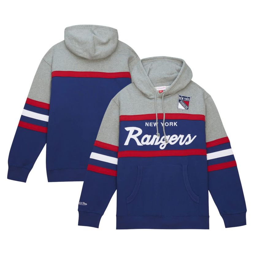 NHL Blue/Gray New York Rangers Head Coach Pullover Hoodie