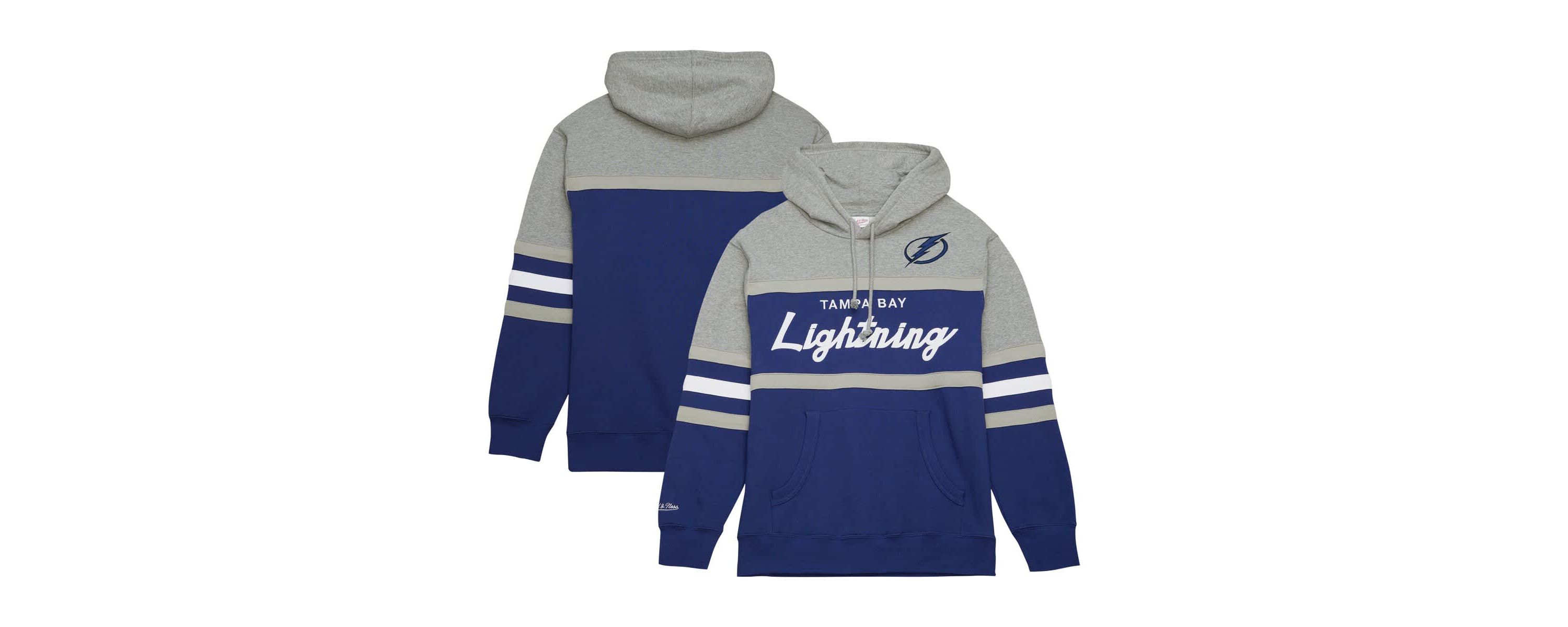 NHL Blue/Gray Tampa Bay Lightning Head Coach Pullover Hoodie