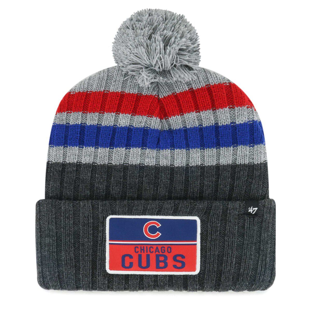 MLB Chicago Cubs Stack Cuffed Knit Hat with Pom