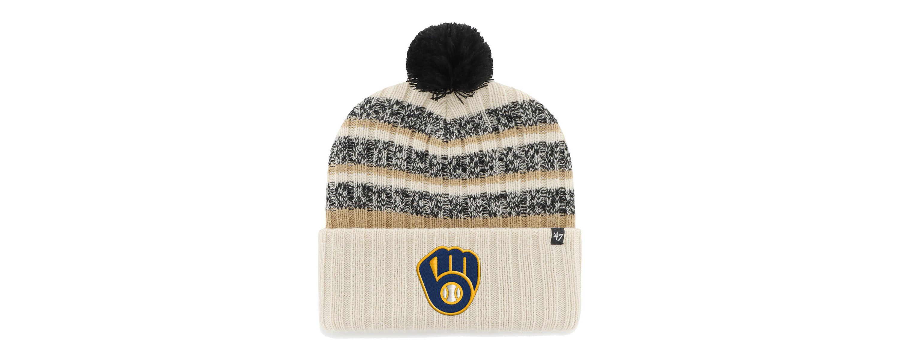 MLB Milwaukee Brewers Tavern Cuffed Knit Hat with Pom