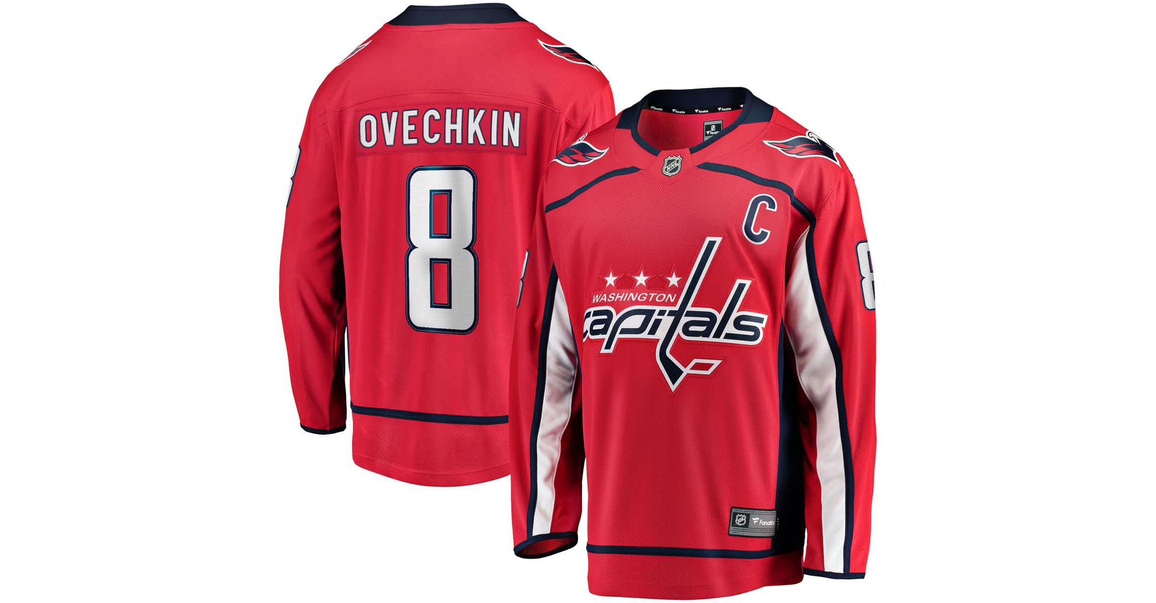 NHL Fanatics Alexander Ovechkin Washington Capitals Captain Patch Home Breakaway Jersey