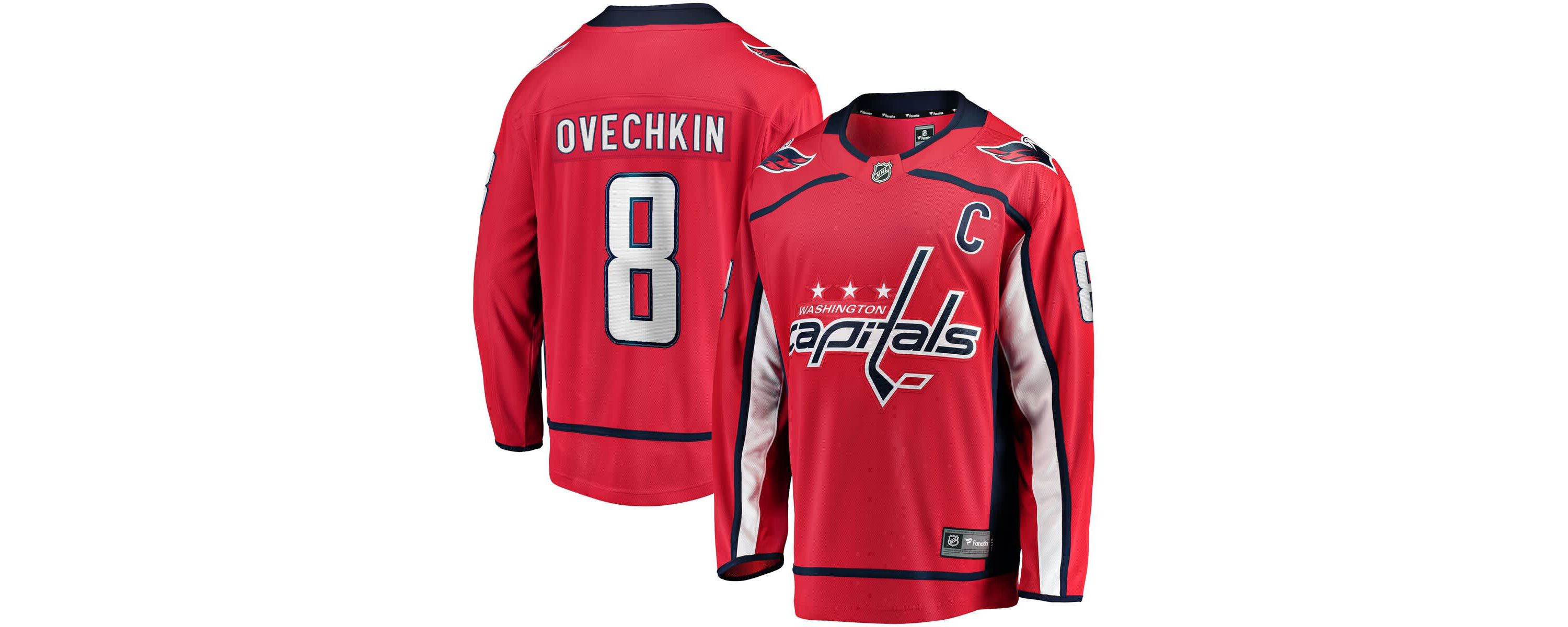 NHL Fanatics Alexander Ovechkin Washington Capitals Captain Patch Home Breakaway Jersey