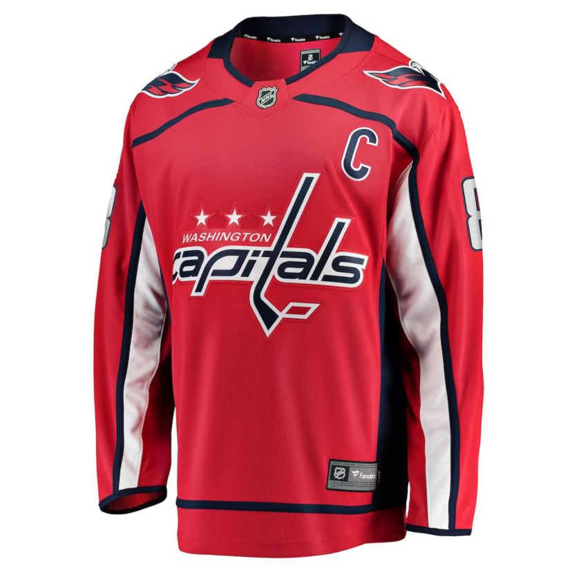 NHL Fanatics Alexander Ovechkin Washington Capitals Captain Patch Home Breakaway Jersey