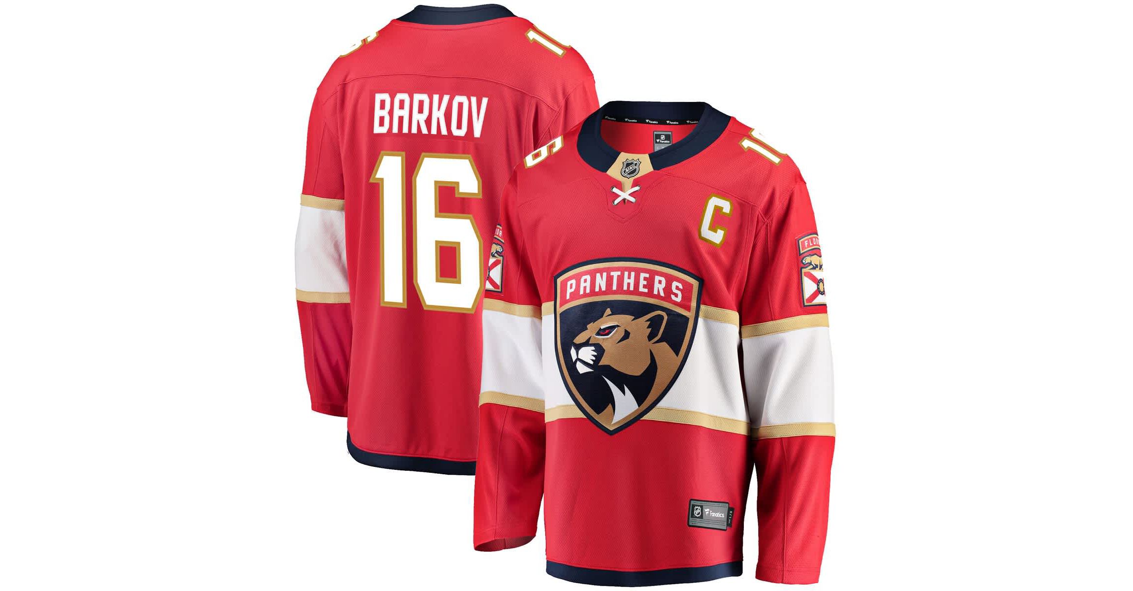 NHL Fanatics Aleksander Barkov Florida Panthers Captain Patch Home Breakaway Jersey