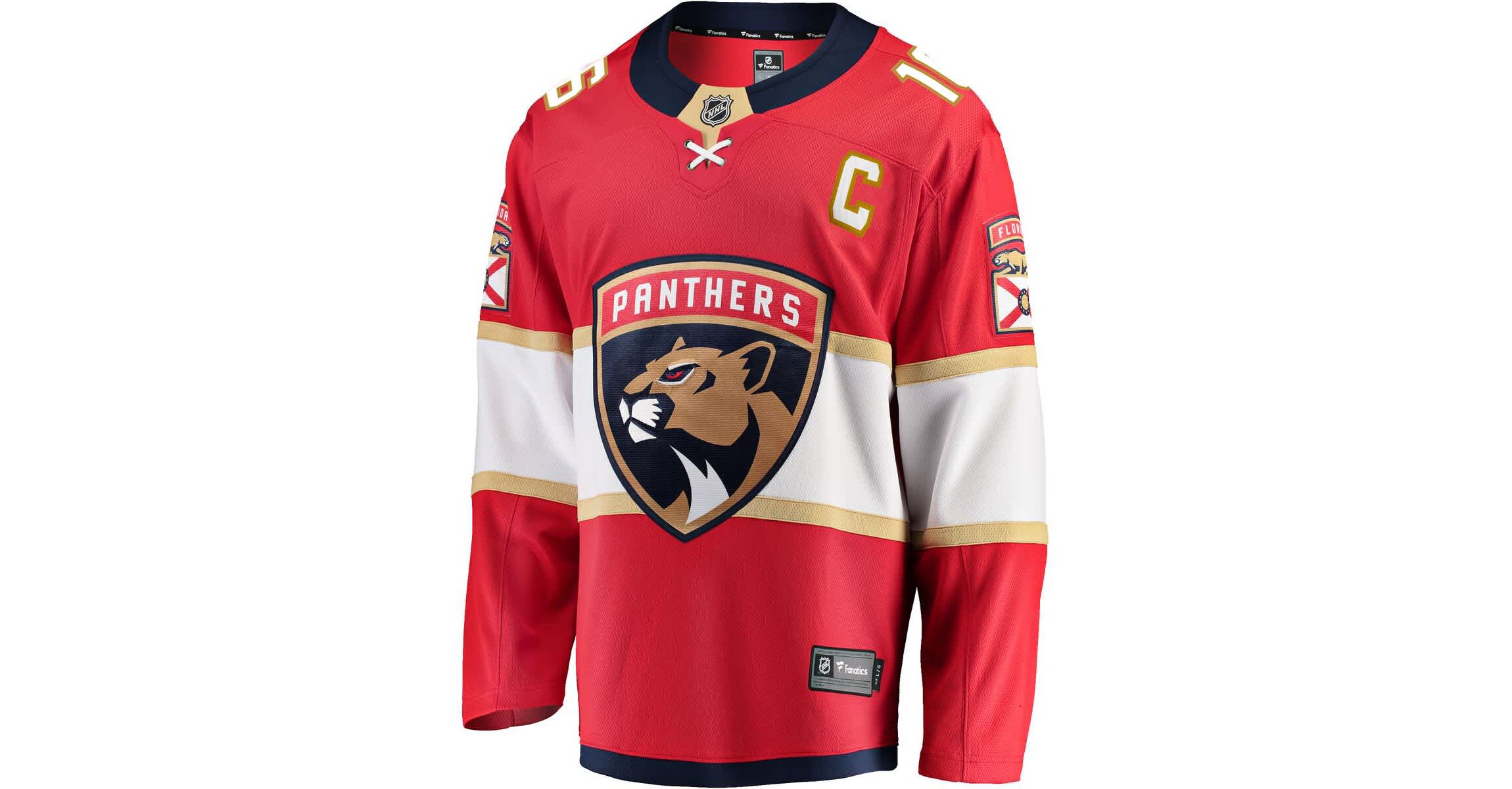 NHL Fanatics Aleksander Barkov Florida Panthers Captain Patch Home Breakaway Jersey
