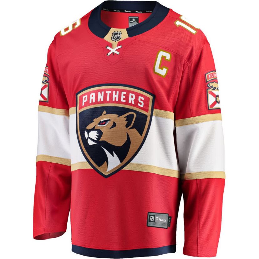 NHL Fanatics Aleksander Barkov Florida Panthers Captain Patch Home Breakaway Jersey