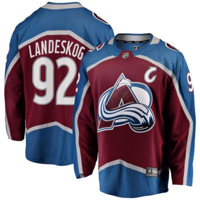 Men's NHL Fanatics Gabriel Landeskog Colorado Avalanche Captain Patch Home Breakaway Jersey, Burgundy, 4XL