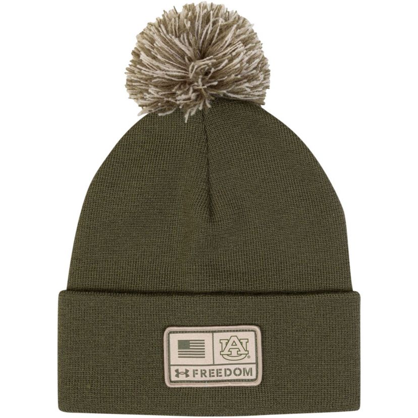 NCAA Under Armour Auburn Tigers Freedom Collection Cuffed Knit Hat with Pom