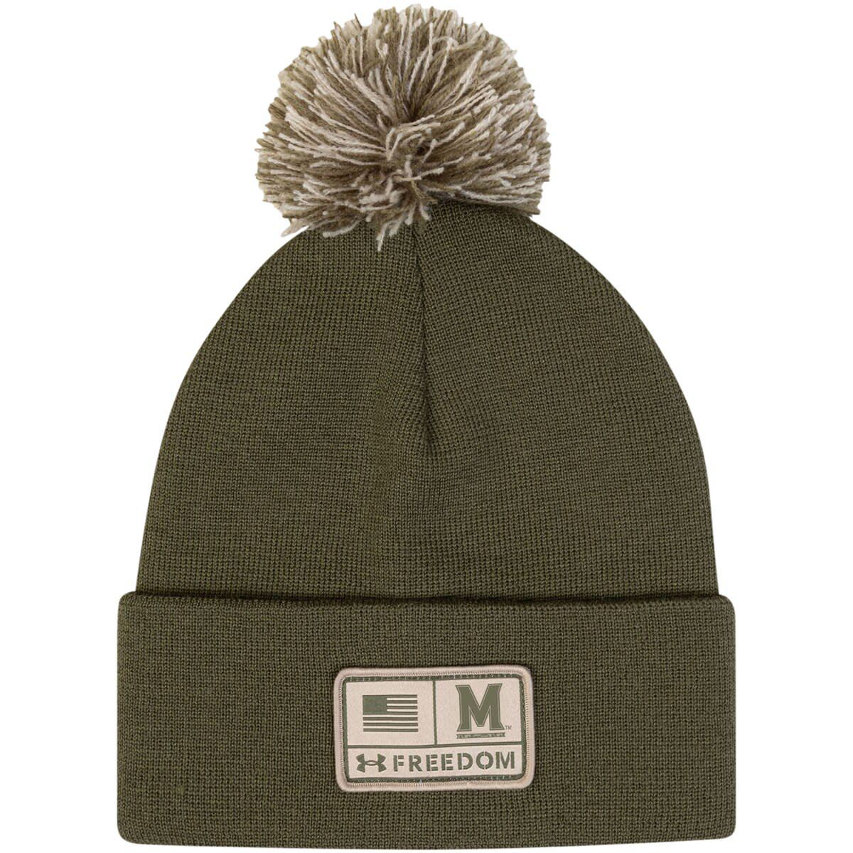NCAA Under Armour Maryland Terrapins Freedom Collection Cuffed Knit Hat with Pom