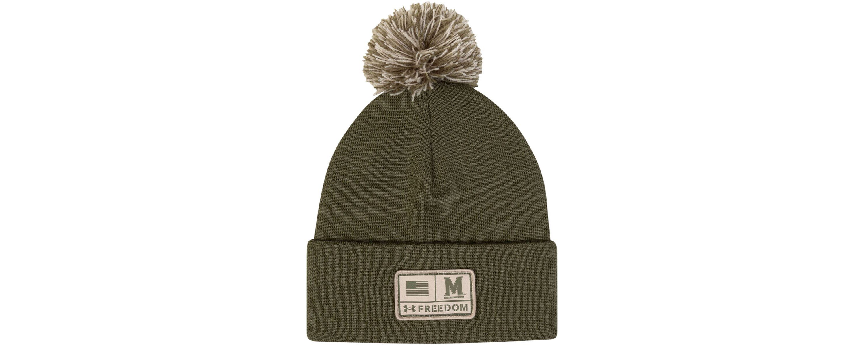 NCAA Under Armour Maryland Terrapins Freedom Collection Cuffed Knit Hat with Pom