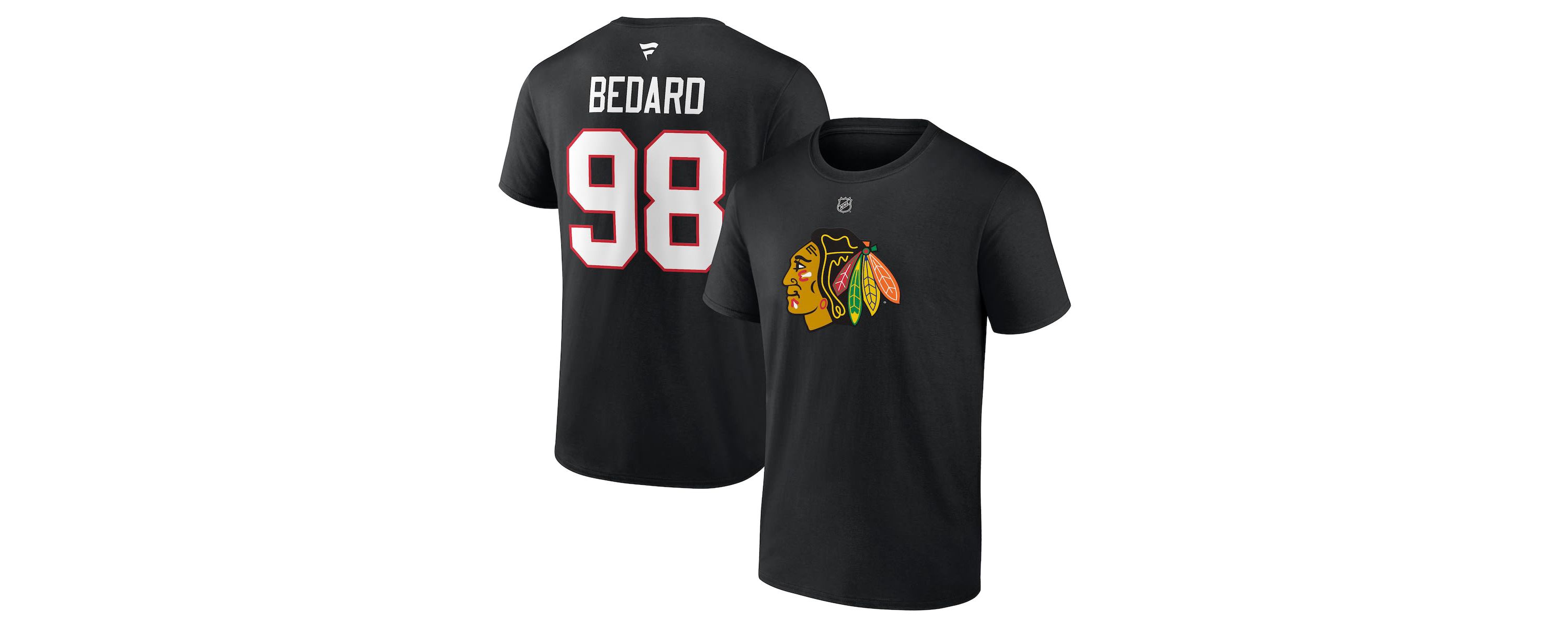NHL Fanatics Connor Bedard Chicago Blackhawks 2023 NHL Draft Authentic Stack Player Name & Number T-Shirt