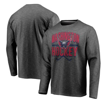 Men's NHL Fanatics Washington Capitals Iced Out Long Sleeve T-Shirt, Gray, 5XL