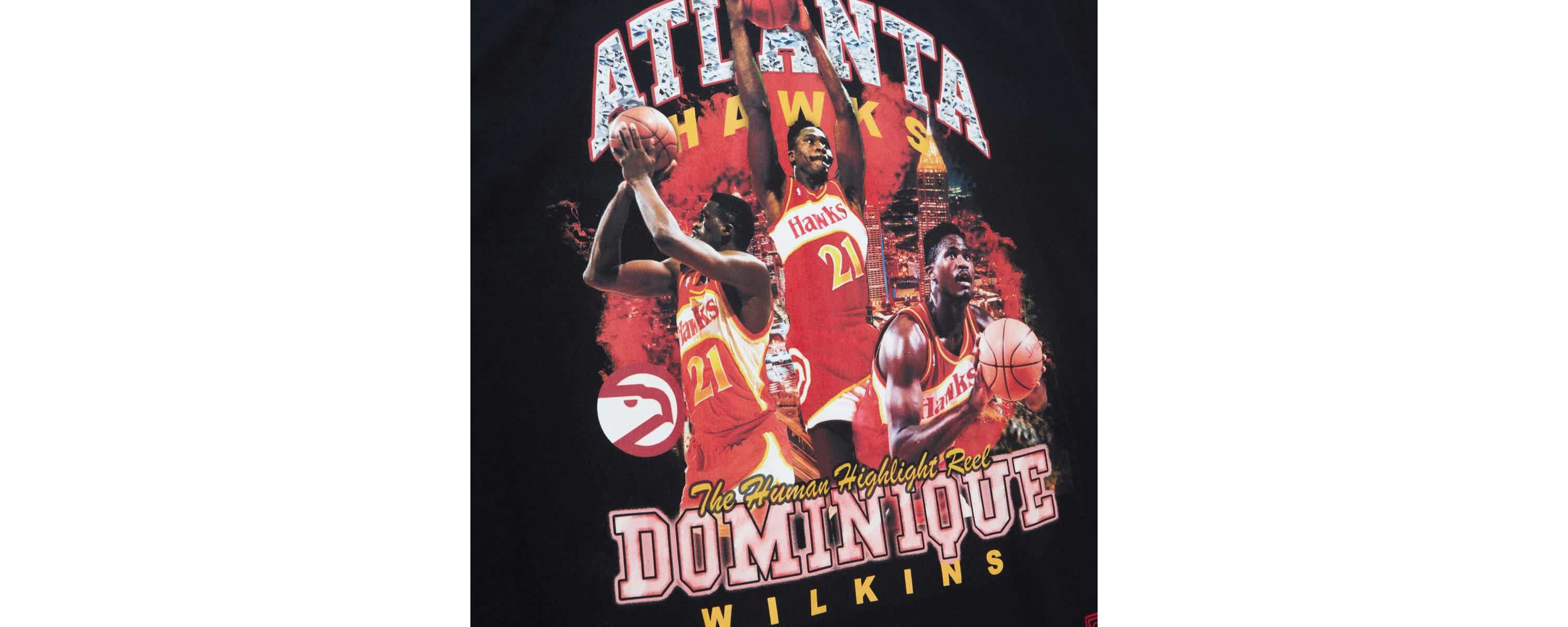 NBA Dominique Wilkins Atlanta Hawks Hardwood Classics Bling Concert Player T-Shirt
