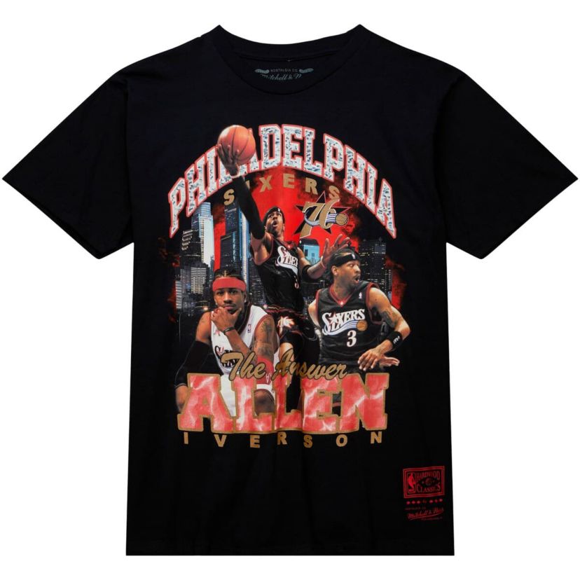 NBA Allen Iverson Philadelphia 76ers Hardwood Classics Bling Concert Player T-Shirt