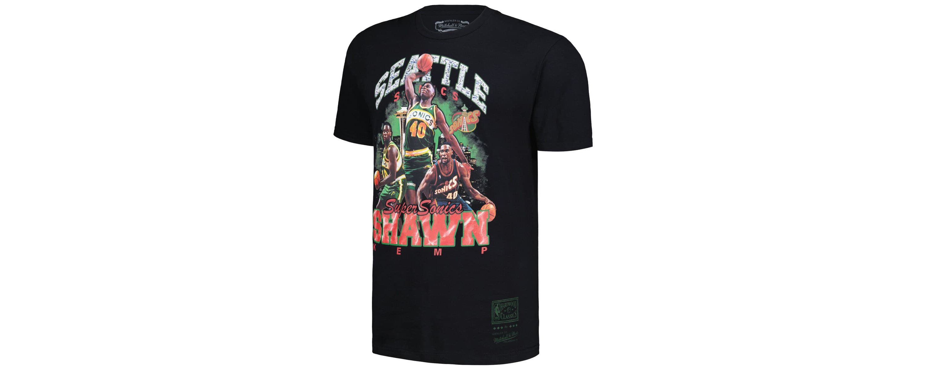 Hardwood Classic Teams Shawn Kemp Seattle SuperSonics Hardwood Classics Bling Concert Player T-Shirt
