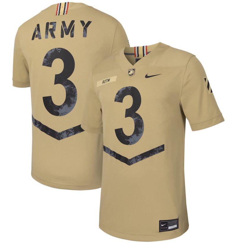 Army Black Knights NCAA Nike #3 Army Knights 2023 Rivalry Collection Untouchable Football Replica Jersey